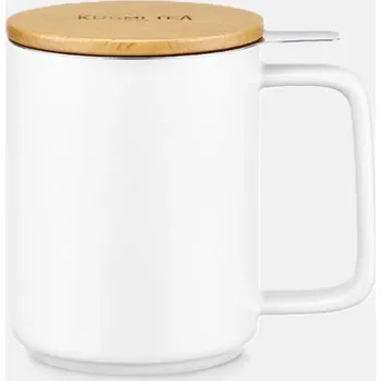 Kusmi Tea Hrnek na čaj s nerezovým sítkem 0,48 l bílý