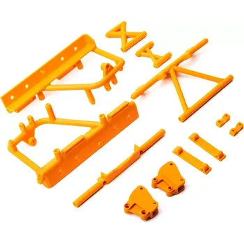 RC náhradní díl Axial vzpěry rámu, lože baterie oranžové: RBX10