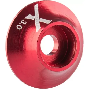 RC náhradní díl Xessories Kovová podložka s O-kroužkem (X logo) 3 mm, červená, 10.ks