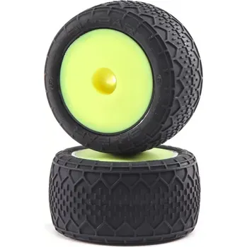 RC náhradní díl Losi kolo s pneu BK Bar, žlutý disk (2): Mini-T 2.0