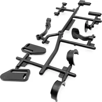 RC náhradní díl SWORKz plastový držák karoserie, sloupky baterky, držák ložiska, sada