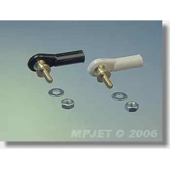 RC náhradní díl MPJet 2451 Kulový čep V1, pr.7mm, M3/M3 Krátký Černý 6ks