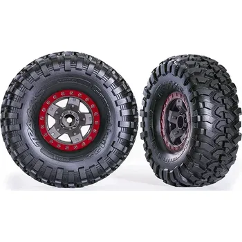 RC náhradní díl Traxxas kolo 2.2", disk TRX-4 Sport šedý/červený, pneu Canyon Trail (2)
