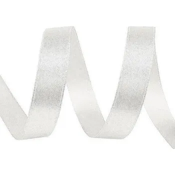 Atlasová stuha svazky po 5 m šíře 12 mm, barva 42 bílá mléčná