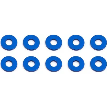 RC náhradní díl Associated Bulkhead podložky, 7.8x1.0mm, modré alu, 10 ks.