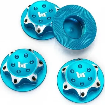 HOBBYTECH Hliníkové matice kola 17mm modré, 4 ks.