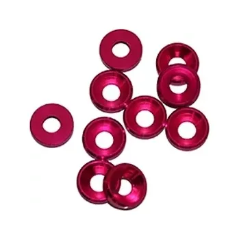 RC náhradní díl Ultimate Racing 4 mm.alu podložky růžové (10 ks.)