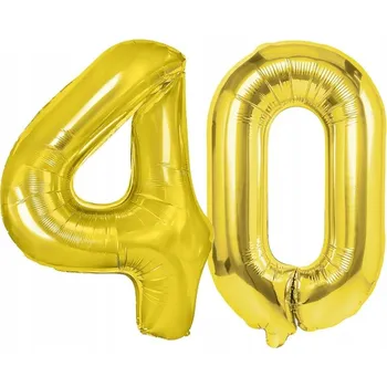 Balónek BALÓNKY ČÍSLA ZLATÉ 40 K NAROZENINÁM VELKÉ 100CM HELIUM