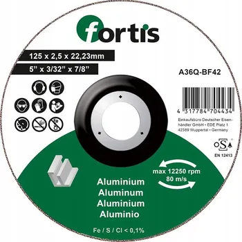 Řezný kotouč Kotouč na řezání hliníku 125x2,5 prohnutý fortis