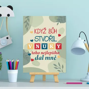 Plechová cedule Sablio Dárková cedulka Když Bůh stvořil vnuky: 30x40 cm