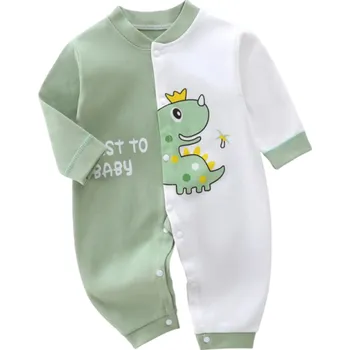 Kojenecký overall Dětský overal pro novorozence Bílorůžový Bavlněné body s dlouhým rukávem a potiskem králíka Výstřih do V Zapínání na patenty Kojenecké oblečení 9-12 měsíců