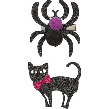 Souza! - Sponky do vlasů Sybil - halloweenská kočka a pavouk - 2 ks