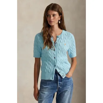 Dámský svetr Bavlněný kardigan Polo Ralph Lauren dámský, modrá barva, 211966720 50X, vel. L