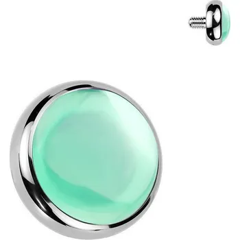 Piercing Náhradní kamínek k dermálu TITAN s kamenem (zelený onyx)