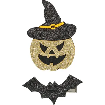 Souza! - Sponky do vlasů Willa – halloweenská dýně a netopýr – 2 ks