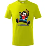 Dětské tričko s potiskem Veselá příšerka Velikost: 110 /4 roky, Barva trička: Limetková