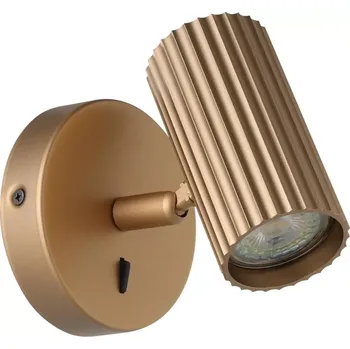 Bodové svítidlo Eglo 902033 PORTILLO - Elegantní bodové svítidlo s vypínačem v matné mosazi, 1 x GU10 (Nástěnné bodové svítidlo v barvě matné mosazi)