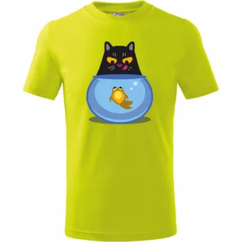 Chlapecké oblečení ON-DESIGN Dětské tričko s KOČKOU Velikost: 122 cm/6 let, Barva: limetková