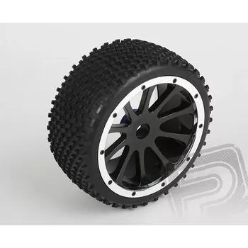 RC náhradní díl Himoto Gumy nalepené, BUGGY, černý disk, 2ks, 1/5