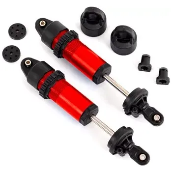 RC náhradní díl Traxxas tlumič krátký GT-Maxx hliníkový červeně eloxovaný (2)