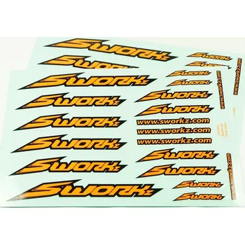 RC náhradní díl SWORKz Speed nálepky (PushBar), oranžové, 2 ks.