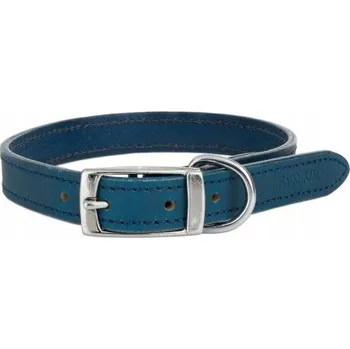 Obojek pro psa Barry King Kožený obojek, M 53 cm/20 mm, modrý