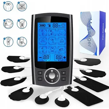 Masážní přístroj ELEKTROSTIMULÁTOR SVALŮ EMS břišních svalů TENS 10 ELEKTROD masážní přístroj Combo