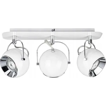 Kulaté Stropní Svítidlo včetně 3x GU10 LED Max. 6W, bílý kov