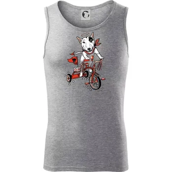 Bull terier anděl (Pecka design) - Tílko pánské Core - L ( Tmavě šedý melír )