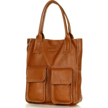 Kabelka MARCO MAZZINI Světle hnědá shopper bag s kapsami s131p Velikost: ONE SIZE
