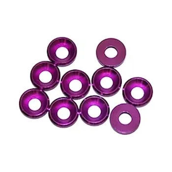 Ultimate Racing 4 mm.alu podložky fialové (10 ks.)