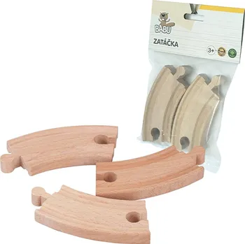 Vláček a vláčkodráha BABU vláčky - Kolej zatáčka 10 cm, 4 ks