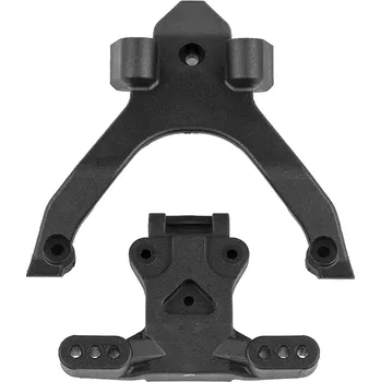 RC náhradní díl Associated B7 FT plastové vrchní patro a ballstud, uhlík, 1+1 ks.