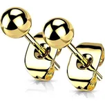 Zlacené titanové náušnice kuličky 5 mm