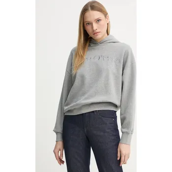 Dámská mikina Bavlněná mikina Marc O'Polo dámská, šedá barva, s kapucí, s aplikací, 502407354165 90X, vel. S