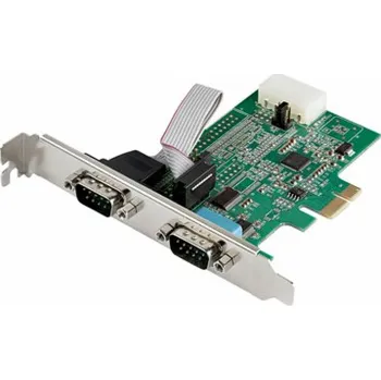 StarTech.com 2-port PCI Express RS232 Serial Adapter Card, PCIe RS232 Serial Host Controller Card, PCIe to Dual Serial DB9 COM Port Card, 16950 UART, Expansion Card, Windows, macOS, Linux - Full/Low-P