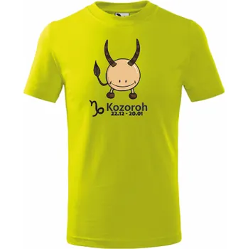 ON-DESIGN Dětské tričko znamení KOZOROH Velikost: 134 cm/8 let, Barva: limetková