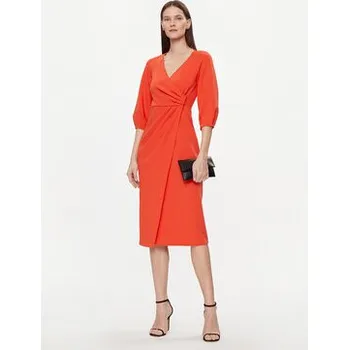 Dámské oblečení Nissa Koktejlové šaty RZ14824 Oranžová Regular Fit 48