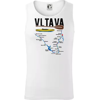 Mapa řeky Vltavy - Tílko pánské Core - XL ( Bílá )