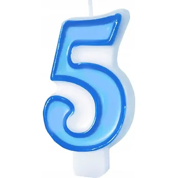 Dortová svíčka Narozeninová svíčka 5 modrá na dort k narozeninám