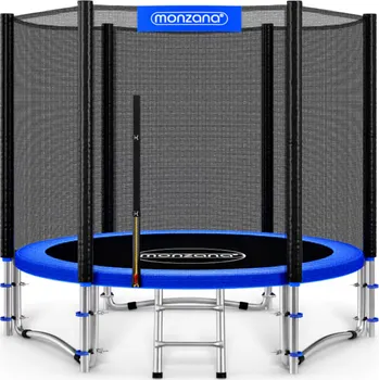 Trampolína Monzana Trampolína s bezpečnostní sítí JUMP, Ø244cm, černá/modrá