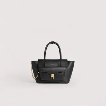 Kabelka COCCINELLE DOUBLE BEAT MEDIUM KOŽENÁ KABELKA NOIR AW25