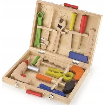 Dřevěná hračka Dřevěný Kufřík na nářadí, Viga Toys, 12 ks