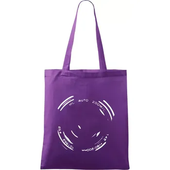 Foto objektiv obtisk - Taška bavlněná - 42 x 38 cm ( Fialová )