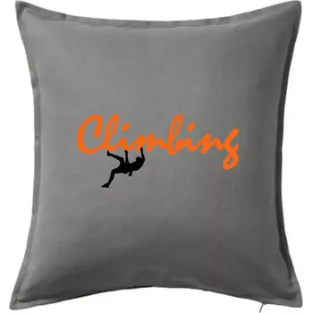 Polštář Climbing psací text - Polštář 50x50 - 50x50 - Včetně výplně ( Tmavě šedý melír )