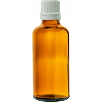 Láhev Hnědá skleněná lahvička 100 ml s bílým kapátkem 18 mm