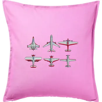 Polštář Letadlo modelář - Polštář 50x50 - 50x50 - Včetně výplně ( Růžová )