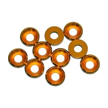 RC náhradní díl Ultimate Racing 4 mm.alu podložky zlaté (10 ks.)