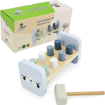 Dřevěná hračka BABU - Dřevěná zatloukačka PES