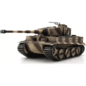 RC model tanku TORRO tank PRO 1/16 RC Tiger I pozdní verze pouštní verze kamufláž - BB - kouř z hlavně